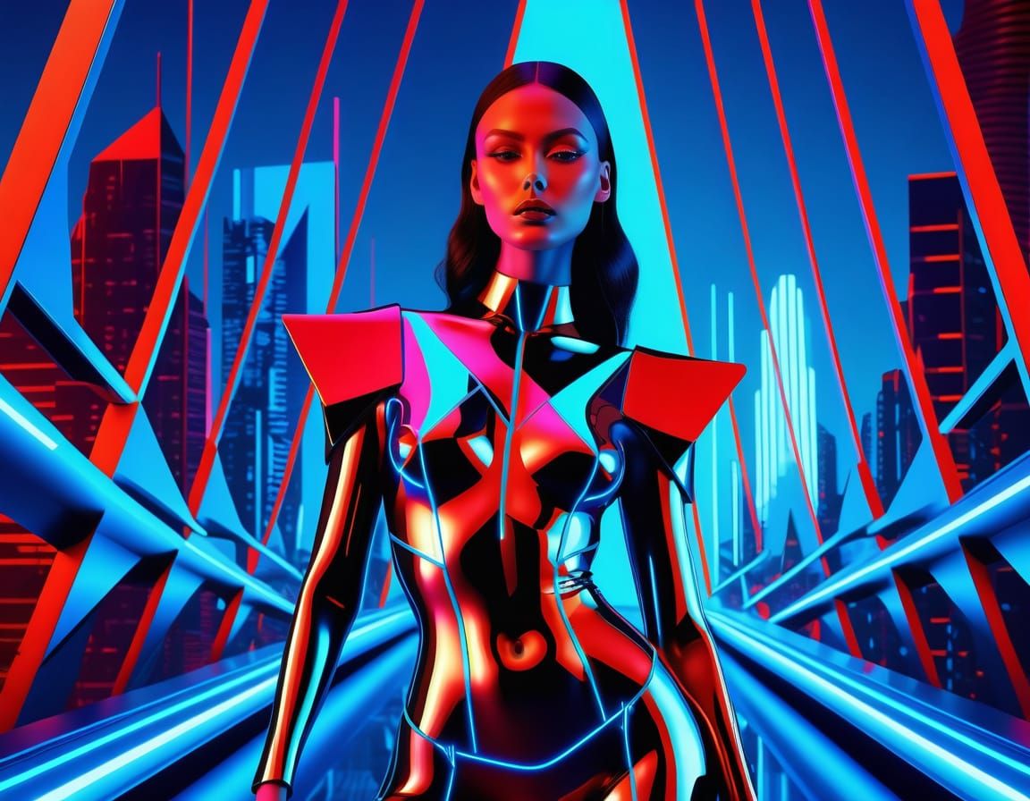 Luxury Phantom Woman in Futuristic Fashion