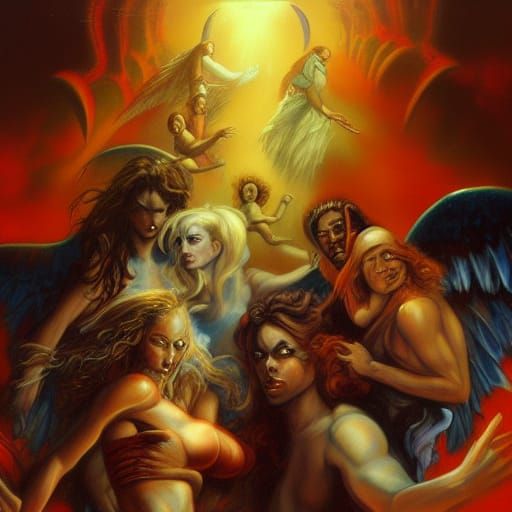 Angels and Devils Clash in Fantasy Art