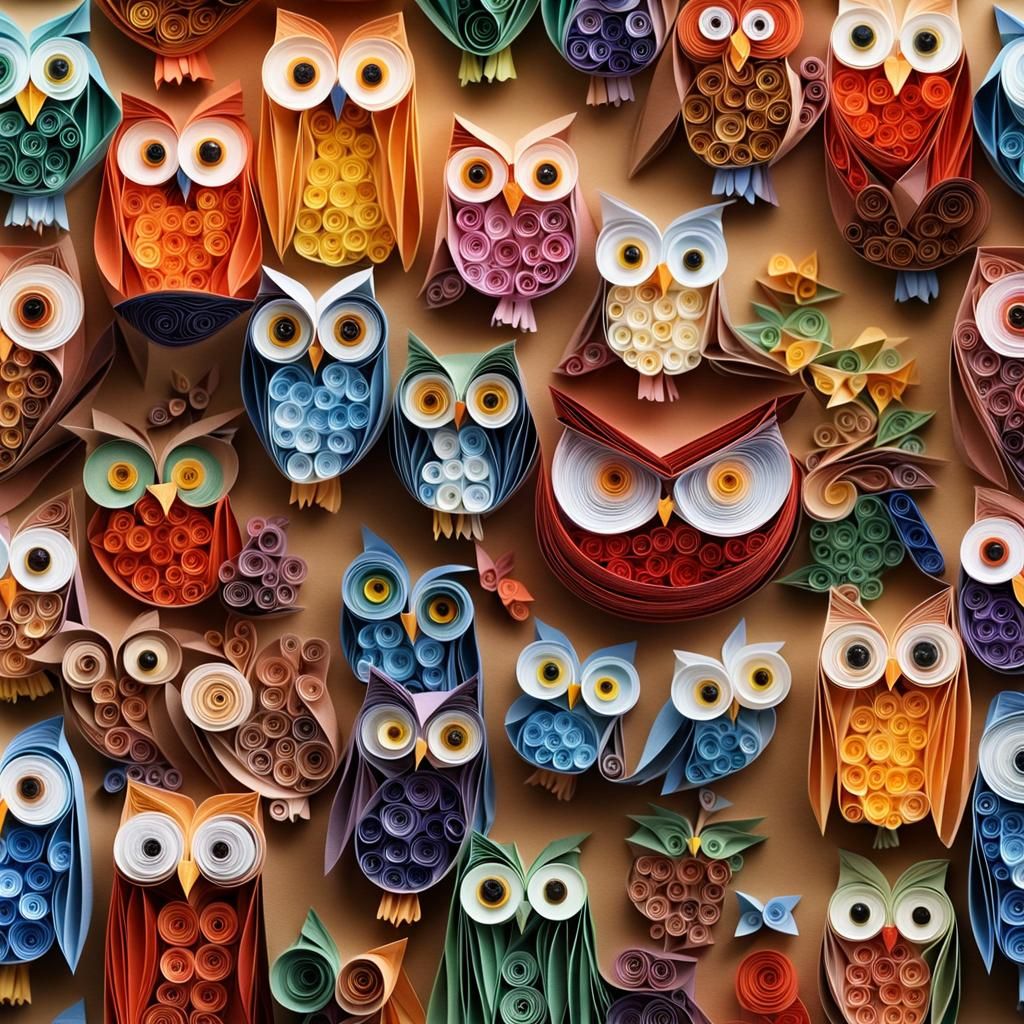 Paper Quilled Owl Origami Craft