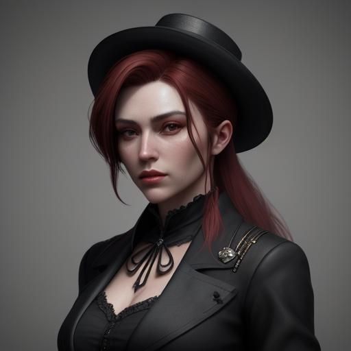 19th Century Girl Mafia Boss: Detailed Matte Painting