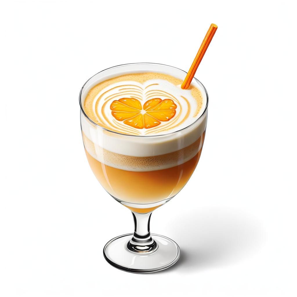 Pisco Sour Cocktail Clipart with Heart Latte Art