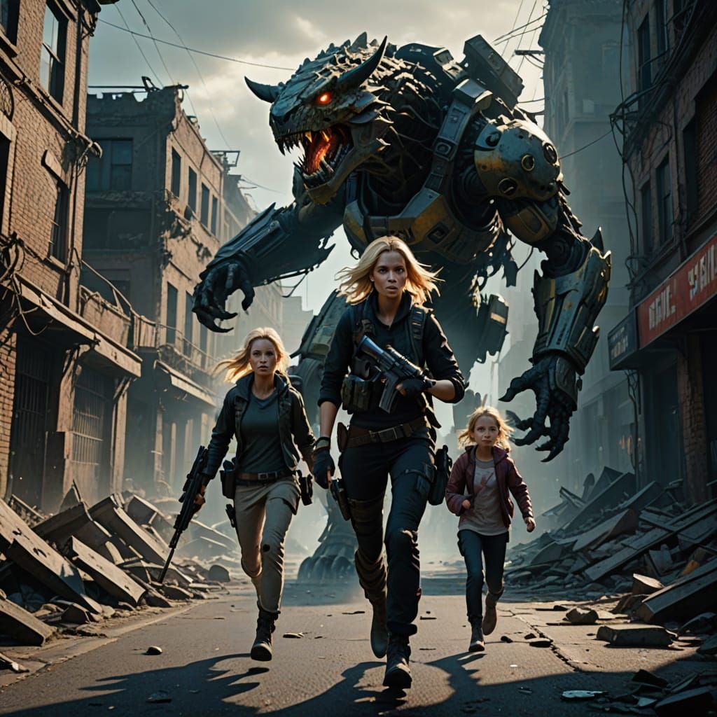 Warrior Protects Mother and Daughter from Monsters in Radioa...