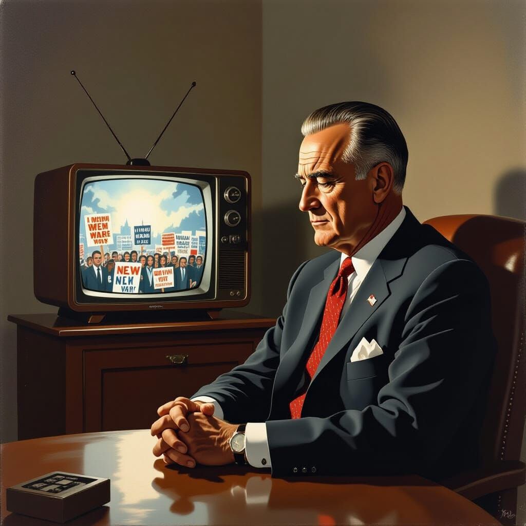 LBJ's Vietnam Anguish: A Social Realist Portrait