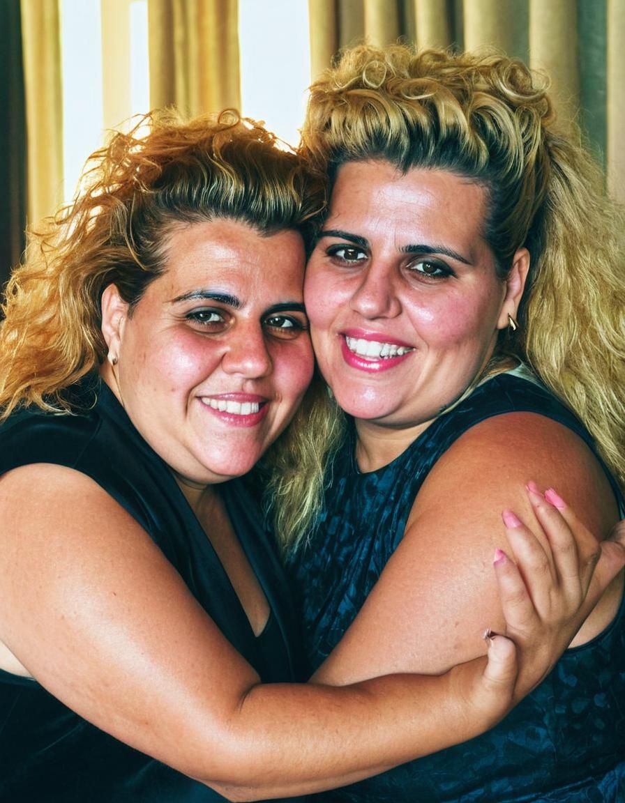 Passionate Embrace: Plus-Size Women in Luxurious Setting