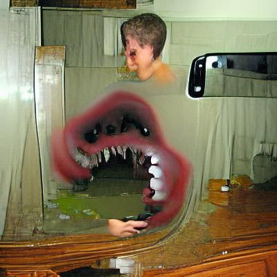 Haunted Mirror with Gaping Mouth