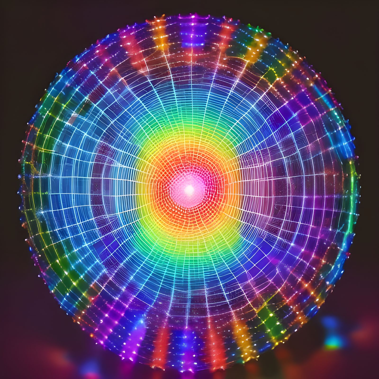 Rainbow Light Orb in 3D Rendering