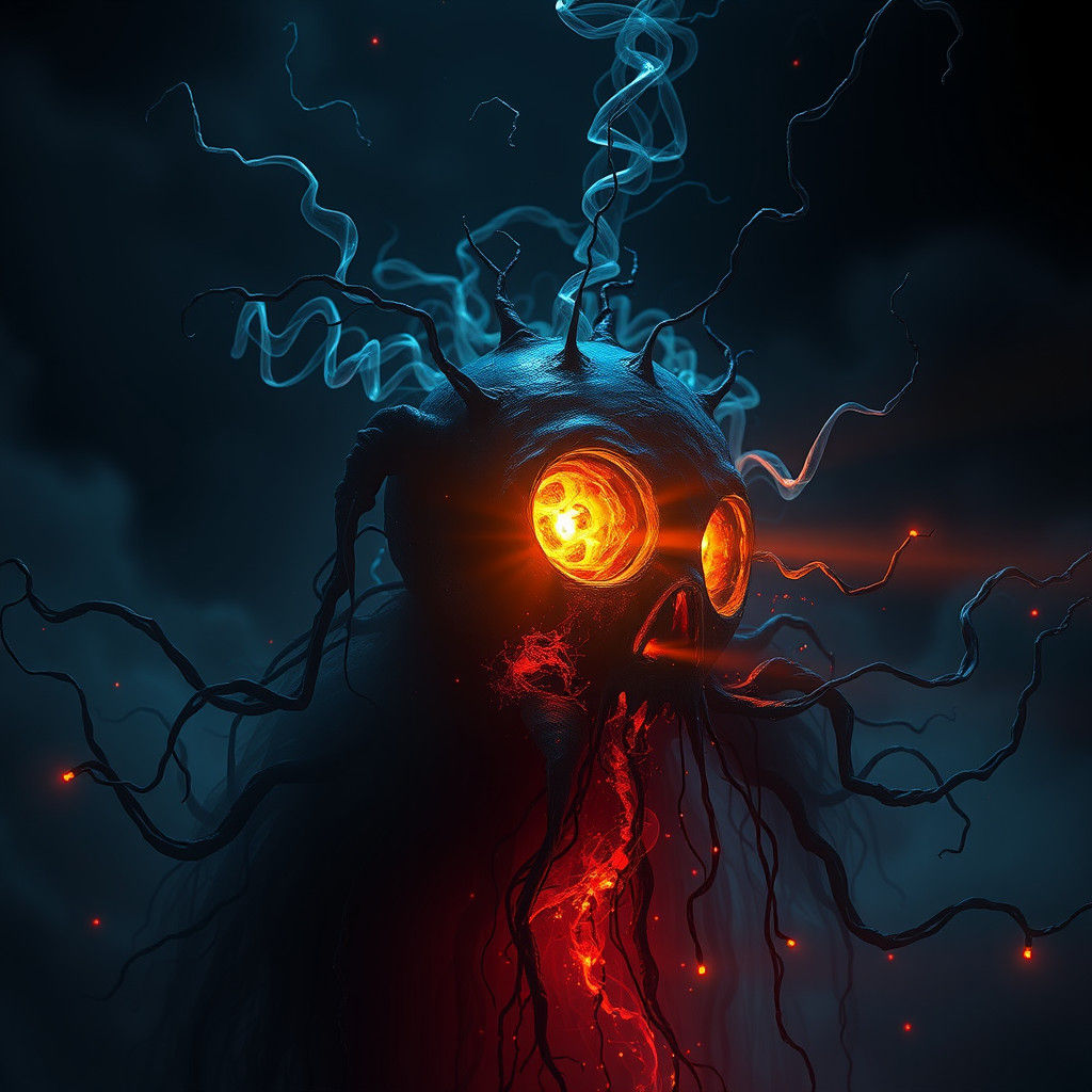 Ethereal Decay: A Cosmic Entity in Dark Fantasy Style