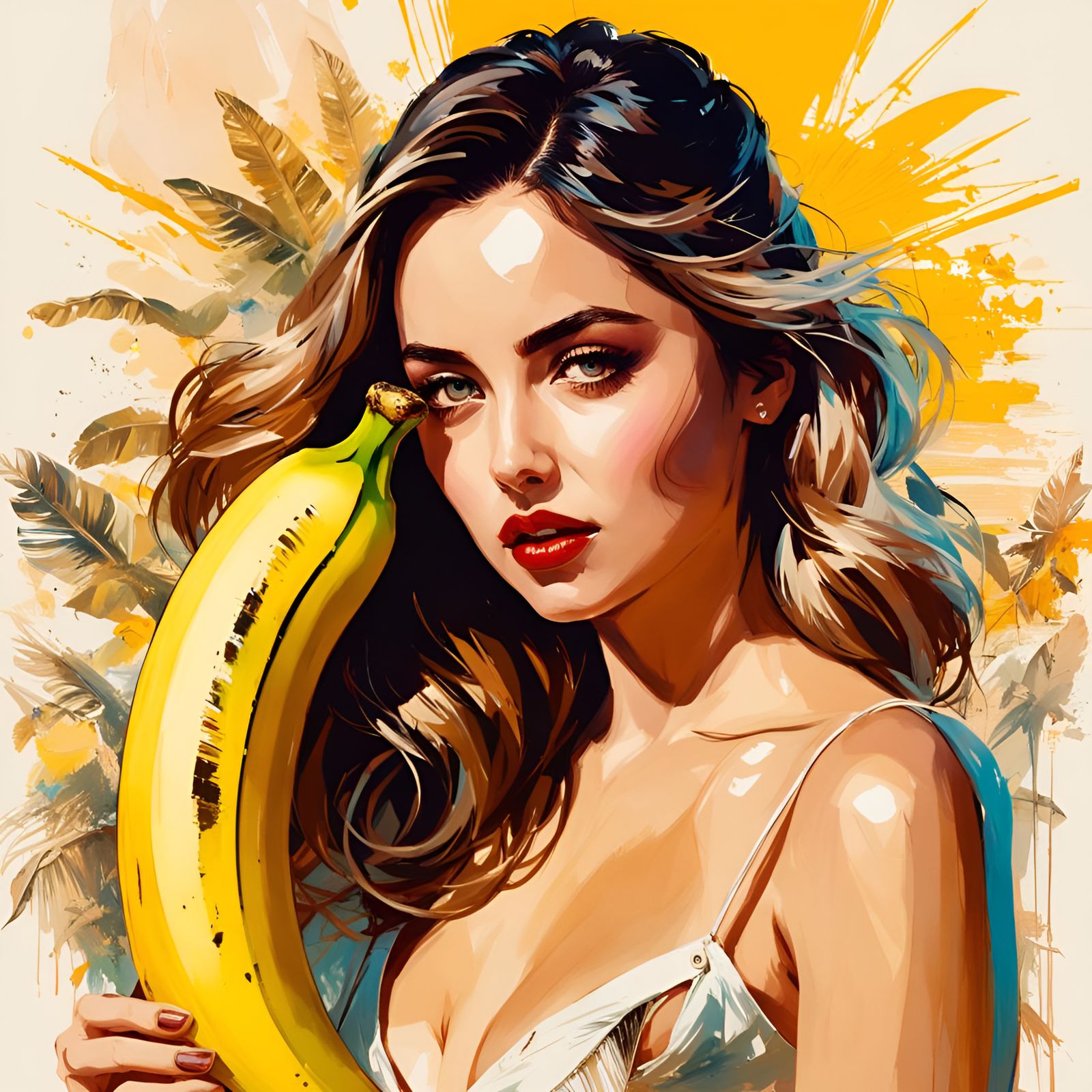 Ana de Armas Portrait in Pin-Up Style