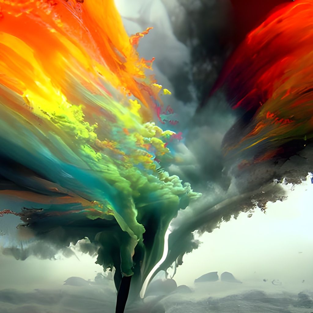 Chaotic Tornado Rips Through Autumn Fantasy Landscape