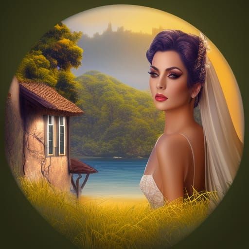Beautiful Woman in Detailed Matte Painting