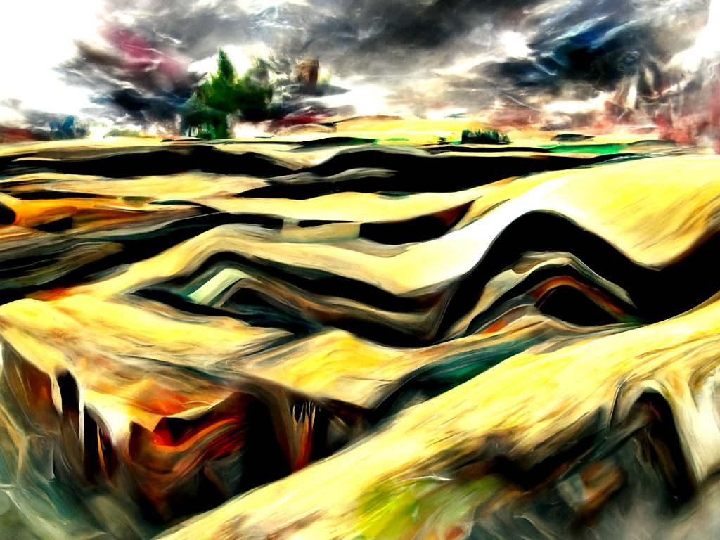 Distorted Abstract Landscape in 4K Realism