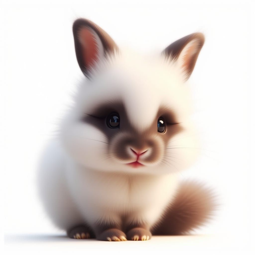 Stunning Acrylic Bunny with Raccoon Features