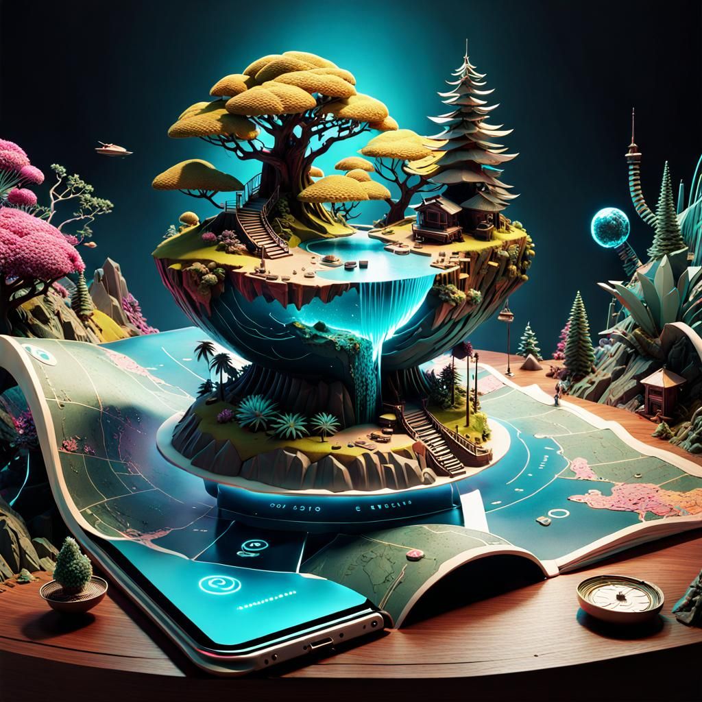 Interactive 3D Treasure Map with 3D Effects