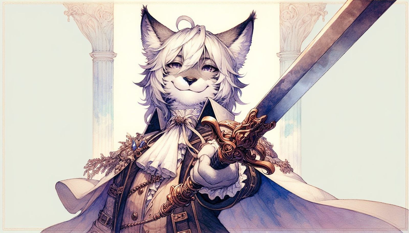 Majestic Lynx Warrior in Elegant Fantasy Armor
