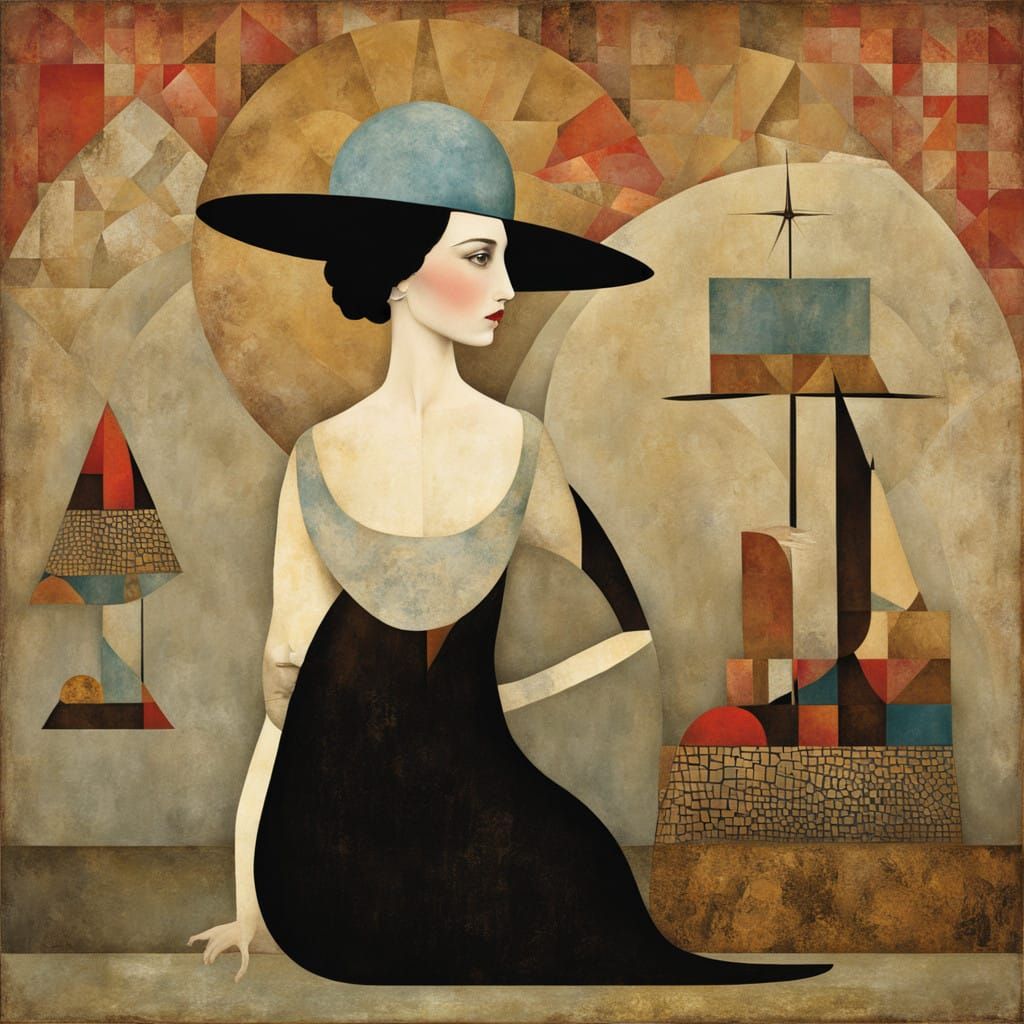 Cubist Collage in Vibrant Colors