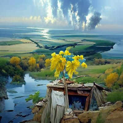 Ukrainian Landscape in Oil Painting Style