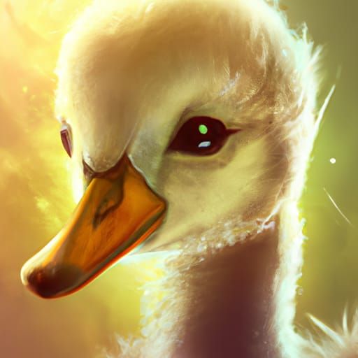 Detailed Portrait of a Cute Baby Swan