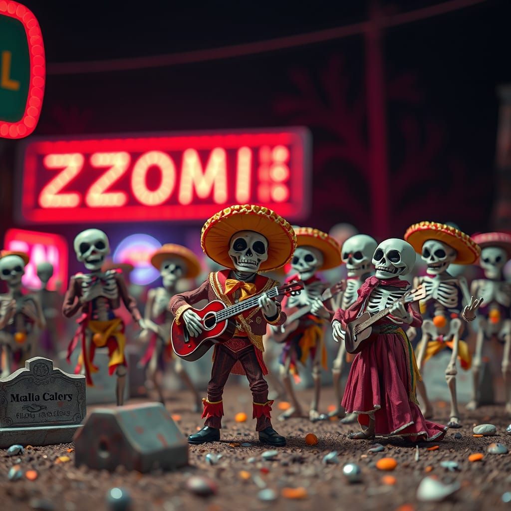 Kawaii Zombie Mariachi Band Graveyard Serenade