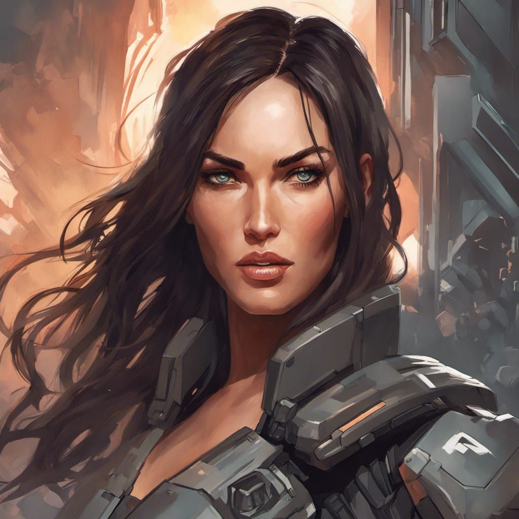 Badass Female Portrait with Unique Hairstyle