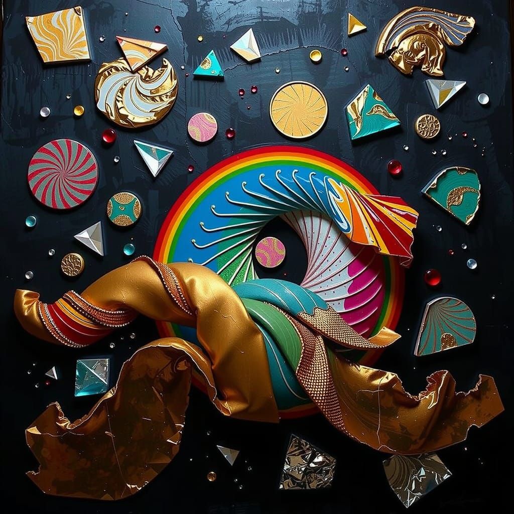 Abstract Gelato Colors Swirling in Bold Geometric Shapes