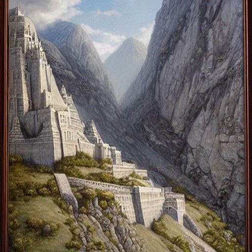 Minas Tirith: Oil Painting Inspired by Gurney