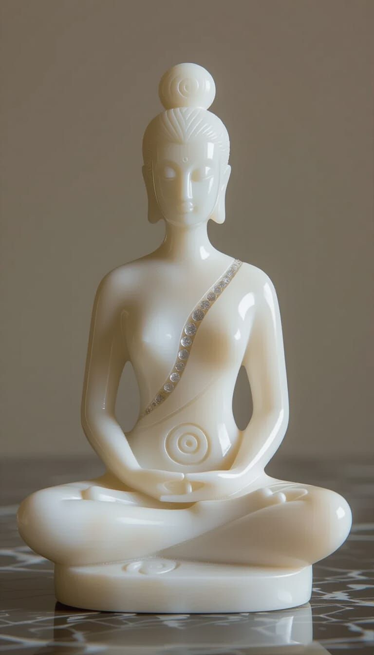 Meditative Alabaster Figurine in Timeless Pose
