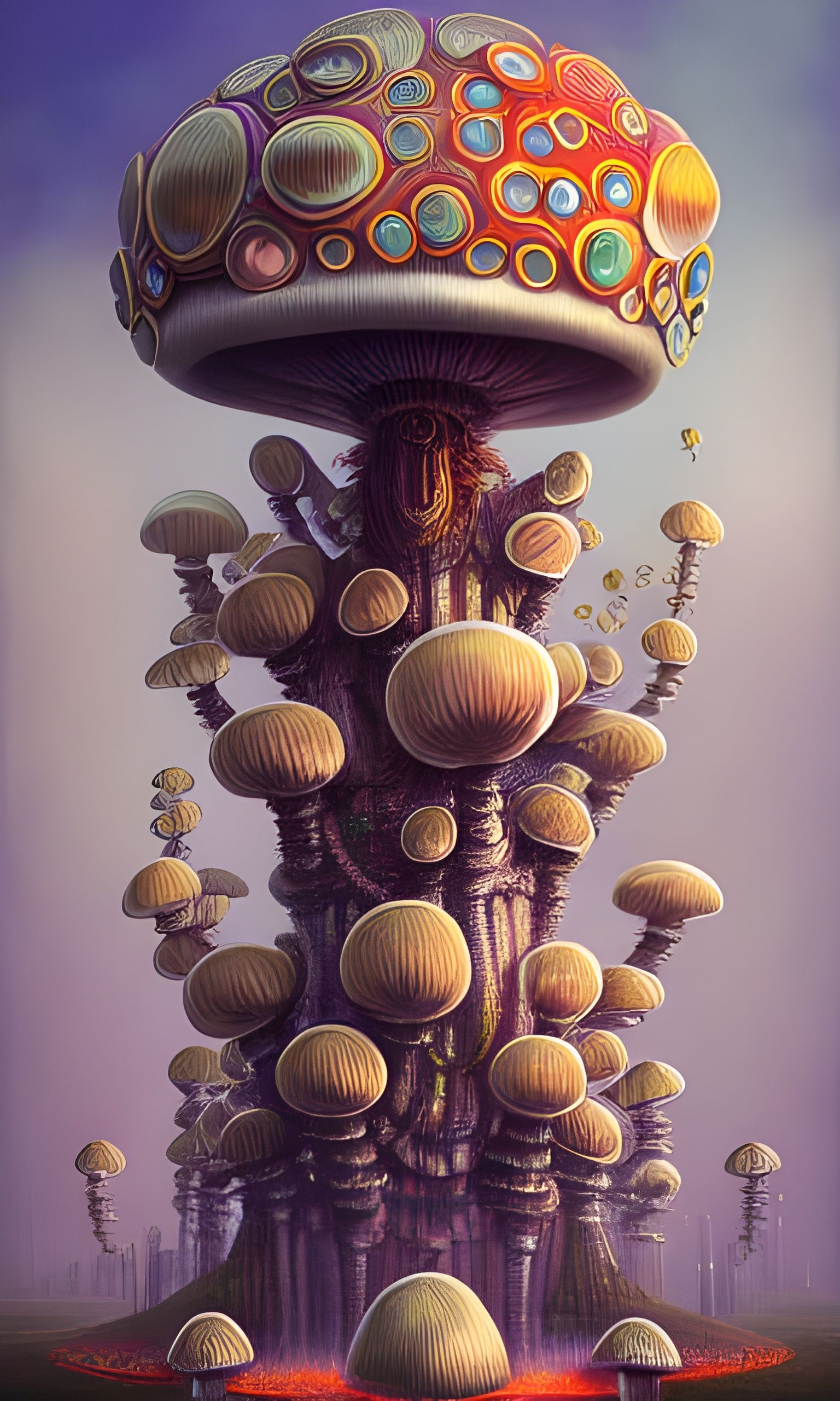 Colossal Mechanical Mushroom Tower of Babel