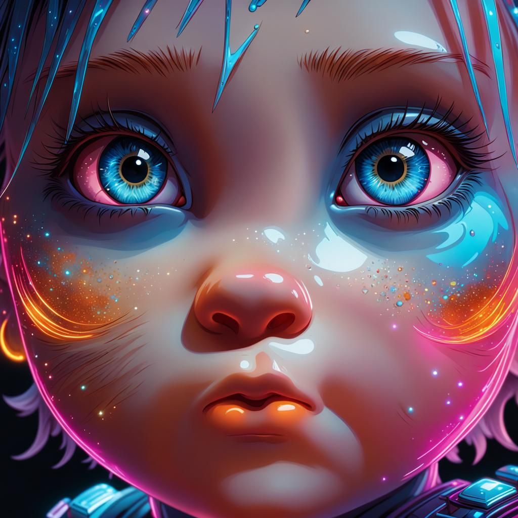 Child's Luminous Blue Eye Reflecting Teddy Bear