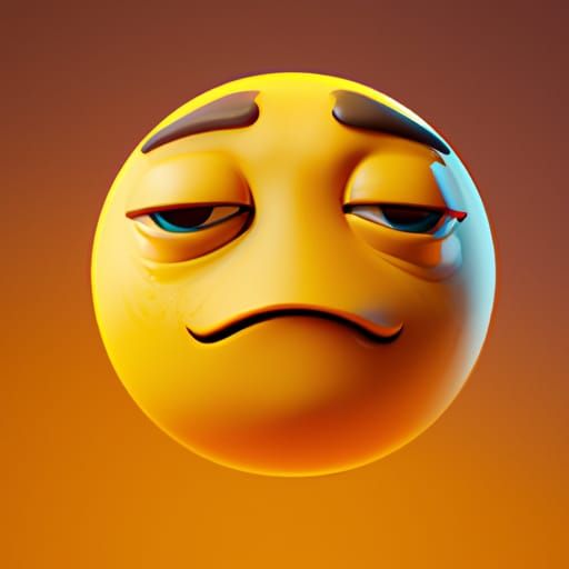 Meh Emoji in Pixar Style 3D Art