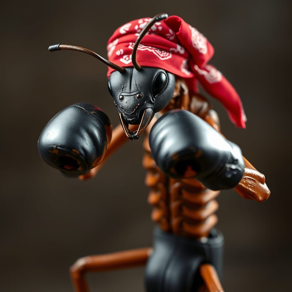 Kickboxing Ant with Bandana