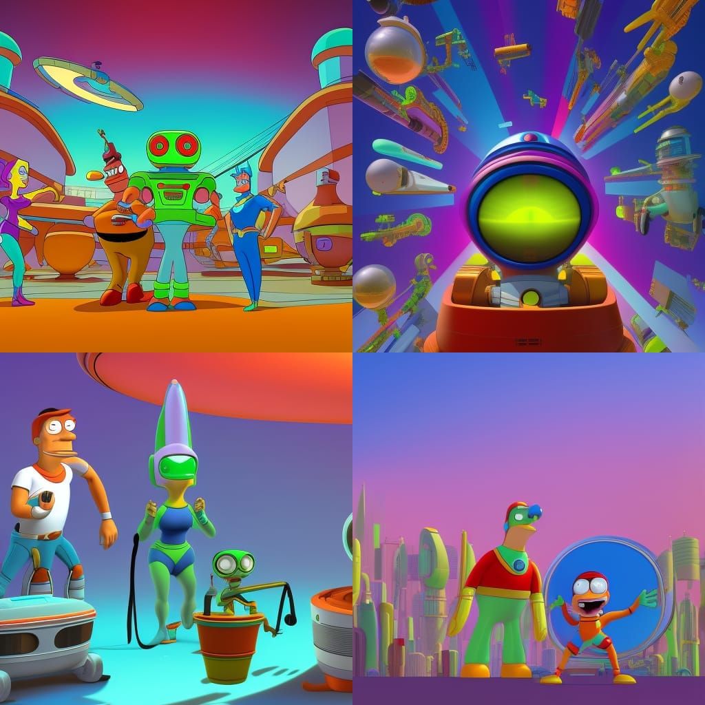 Futurama Reimagined as 3D Animated Concept Art