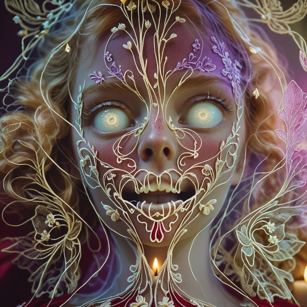 Ginger Woman in Red Dress Portrait, Soft Focus