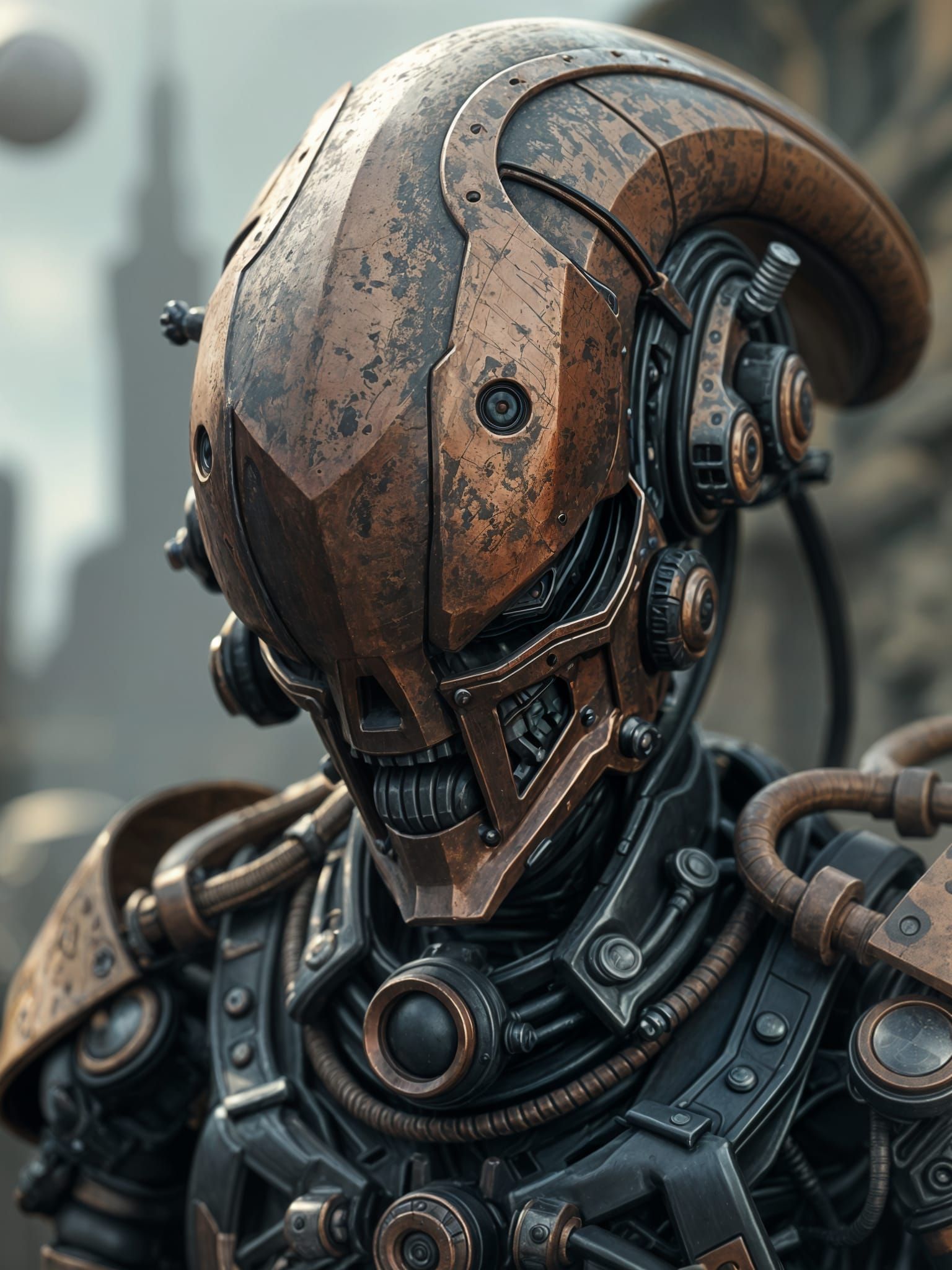 Oxidized Copper Armor in Dystopian Alien Base