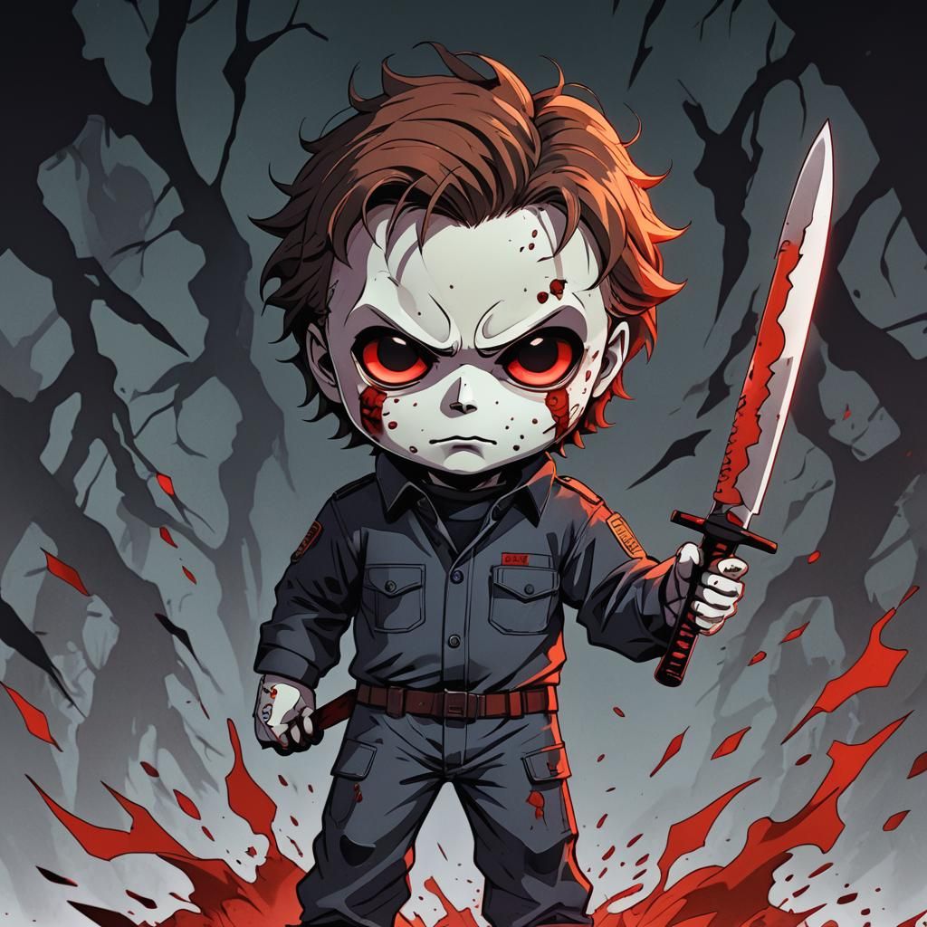 Chibi Horror Anime Michael Myers Art