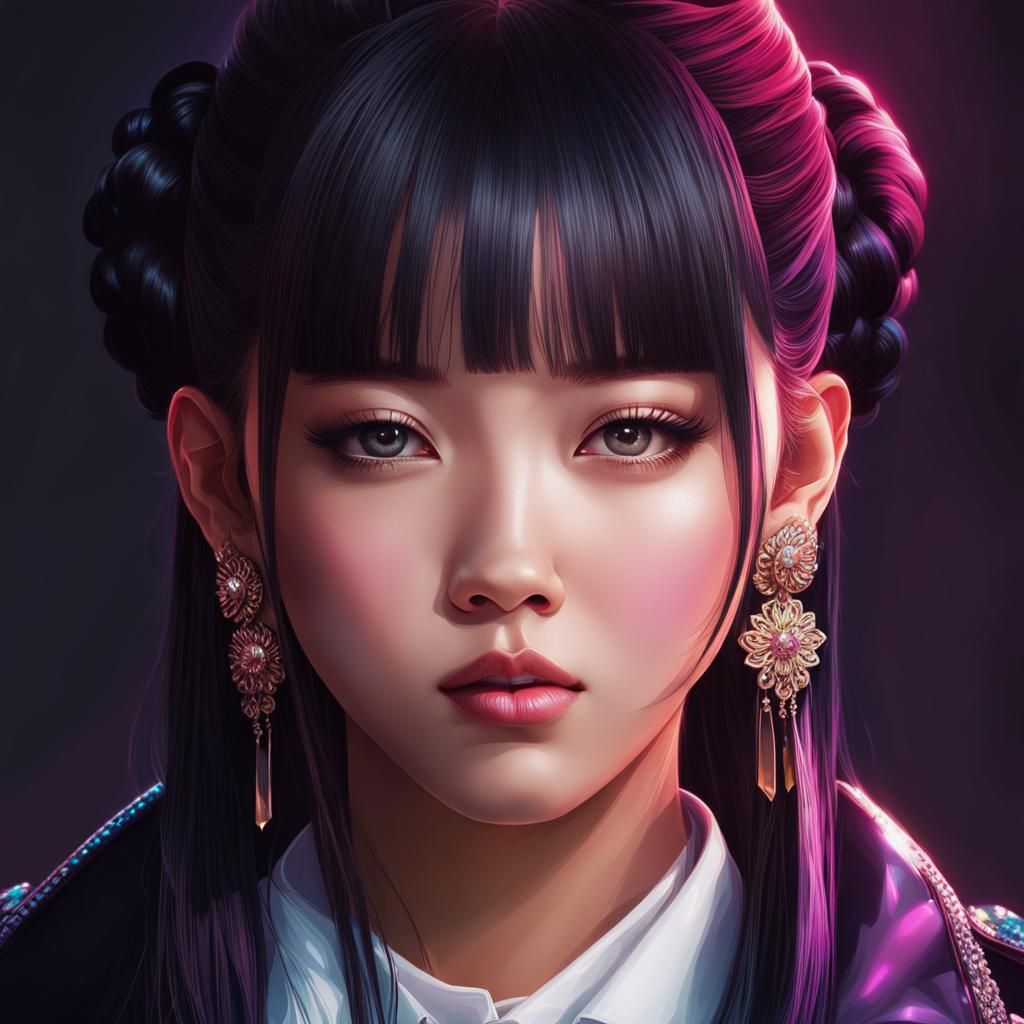 Blackpink Members Concept Art Portrait in WLOP Style