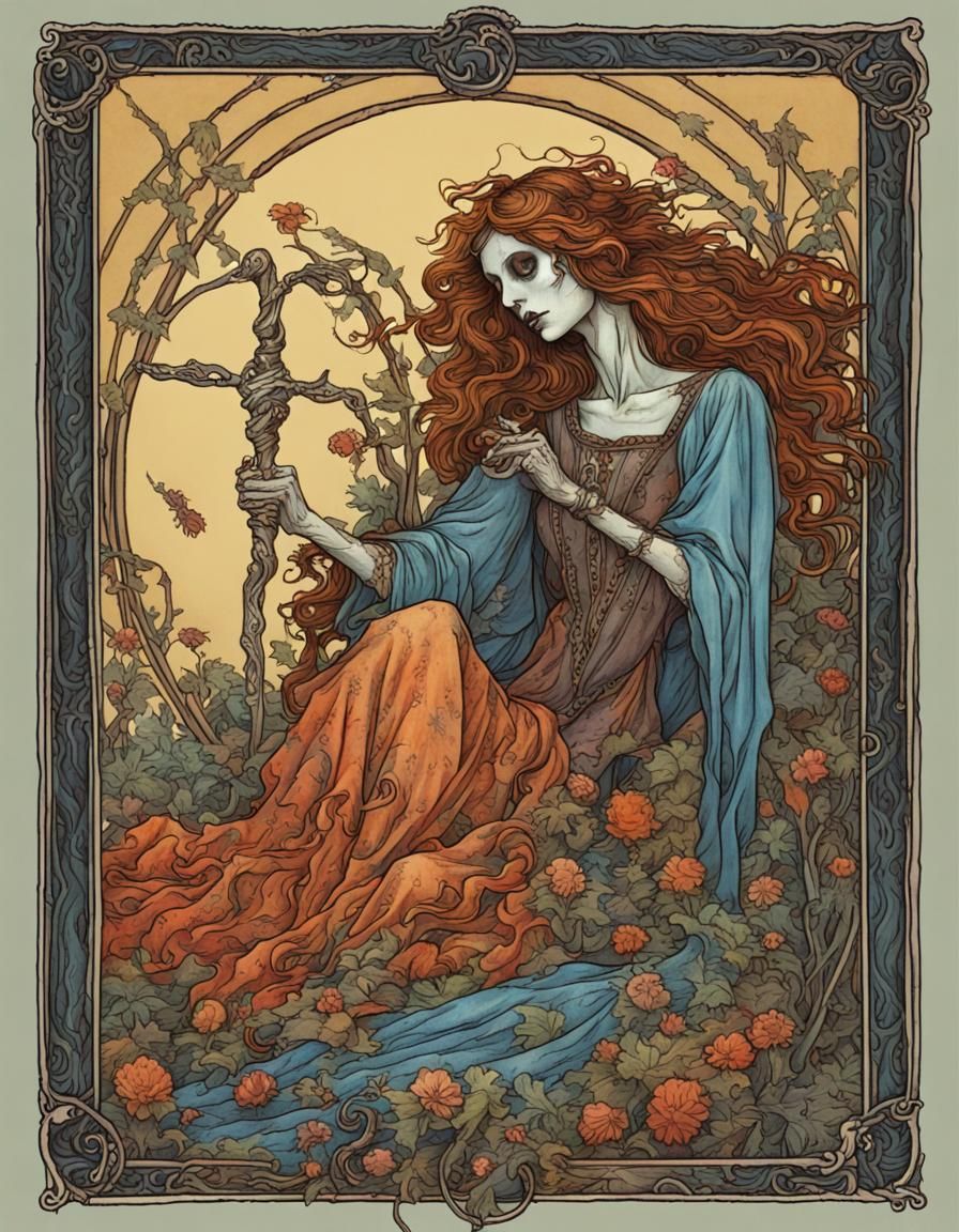 Death Tarot Card in Renaissance Style