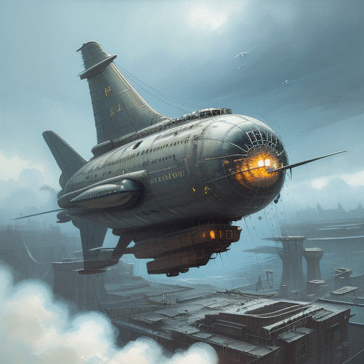 Airship Pilot Soars to Sky City in a Dripping Paint Aerial P...