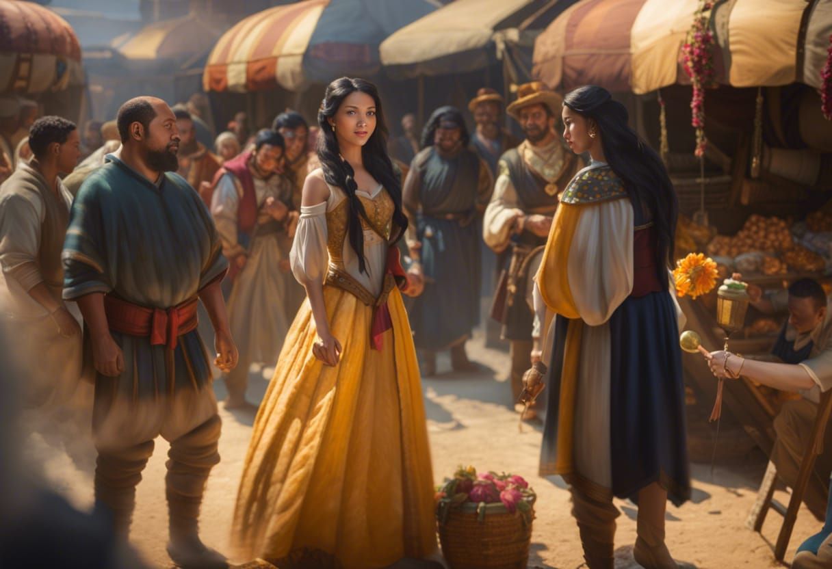 Renaissance Fair in Hyperrealistic Cel-Shaded Style