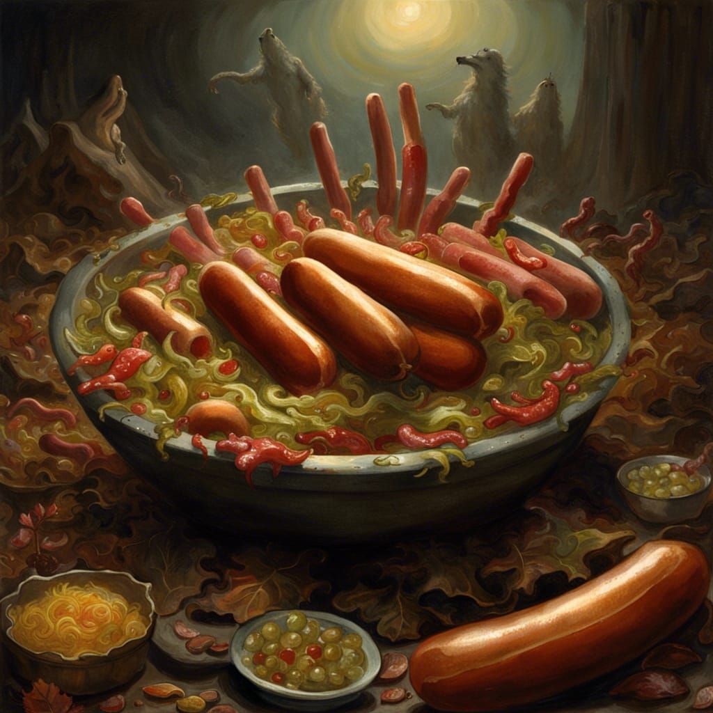Disturbing Hotdog Cigarette Salad: A Horror Concept