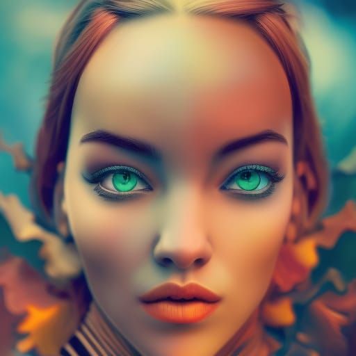 Detailed Hyperrealistic Portrait with Splash Art Elements