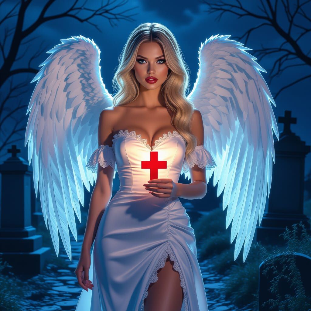 Barbie Red Cross Employee with Angel & Psychologist on Spook...