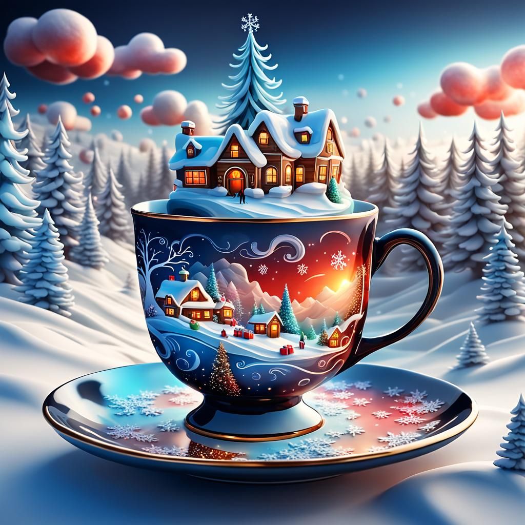 Whimsical Christmas Cloud Cityscape