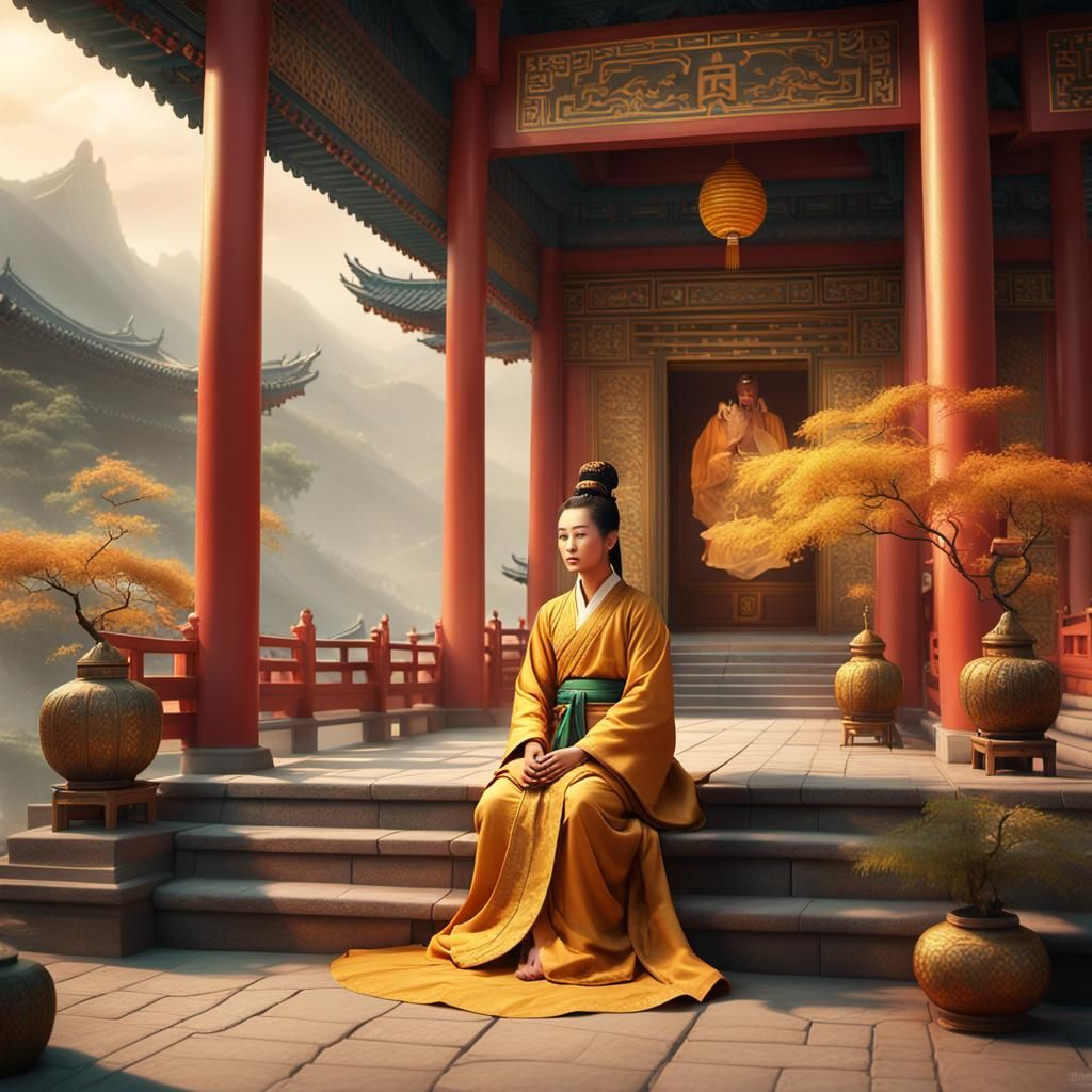 Guanyin Bodhisattva's Transformation: A Digital Matte Painti...