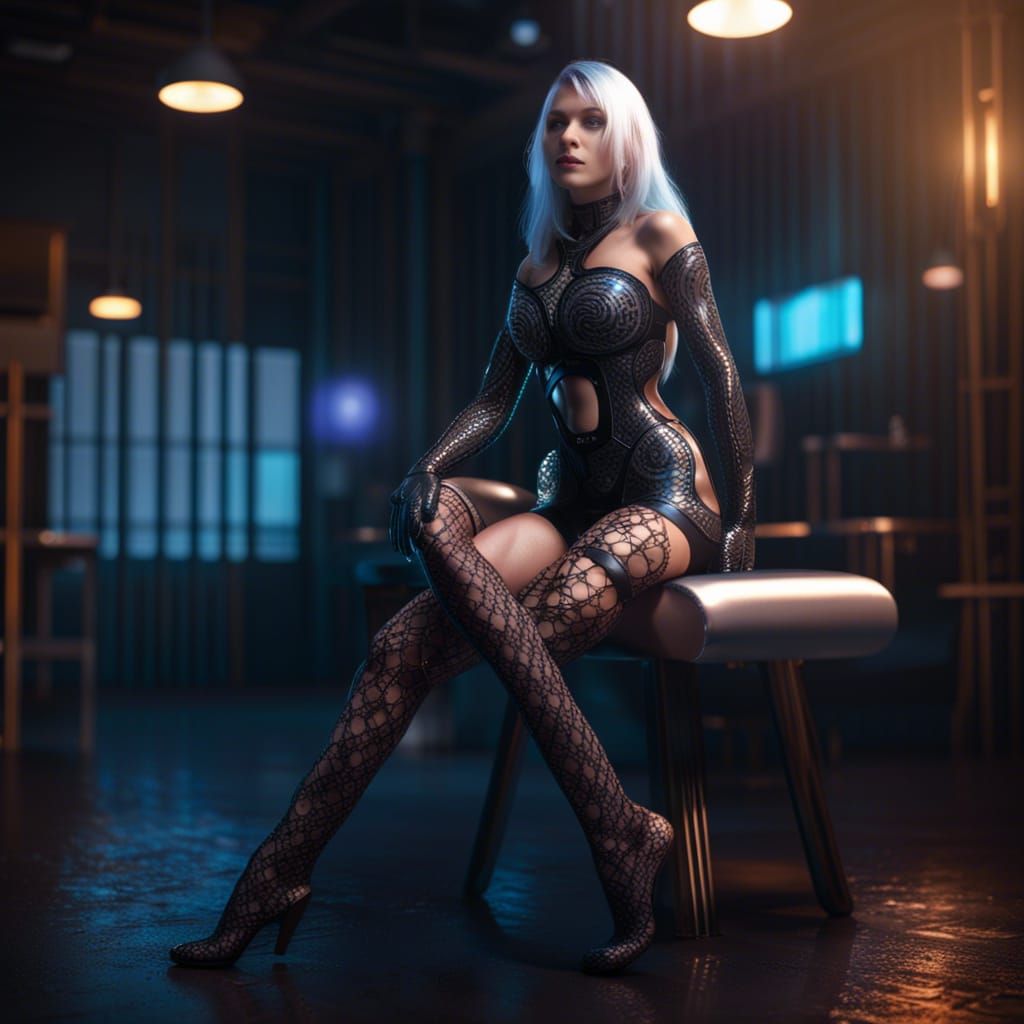 Woman in Latex Bikini: 8K Concept Art