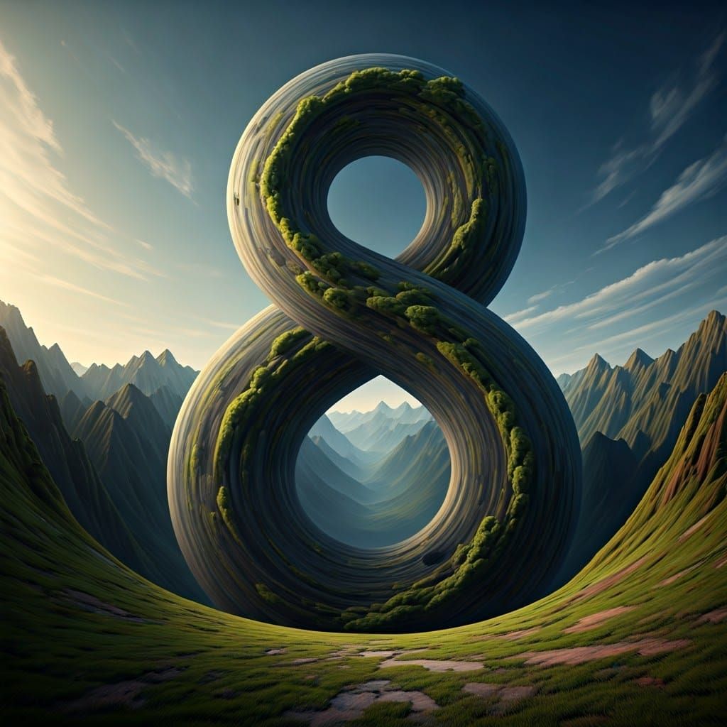 Infinity Loop Landscape in Surreal Style