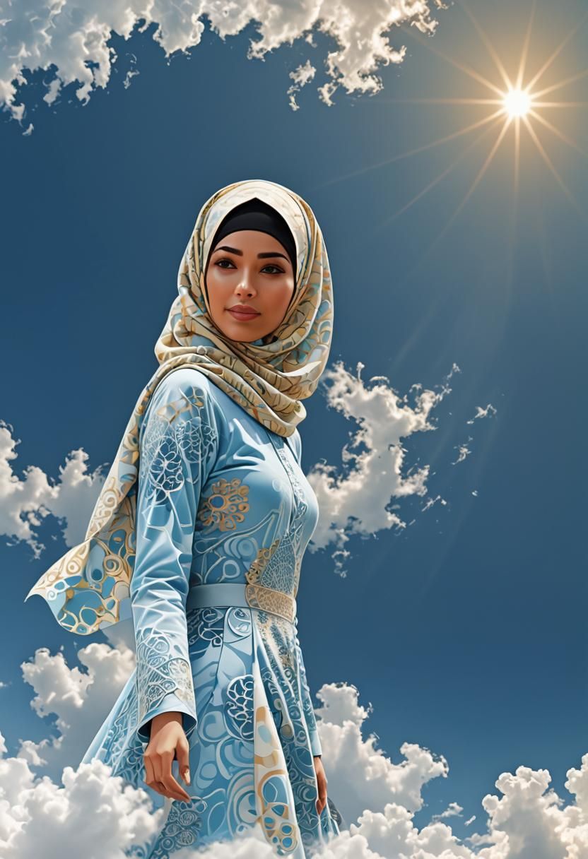 Abstract Vector Fractal: Blue Sky Oval Blobs