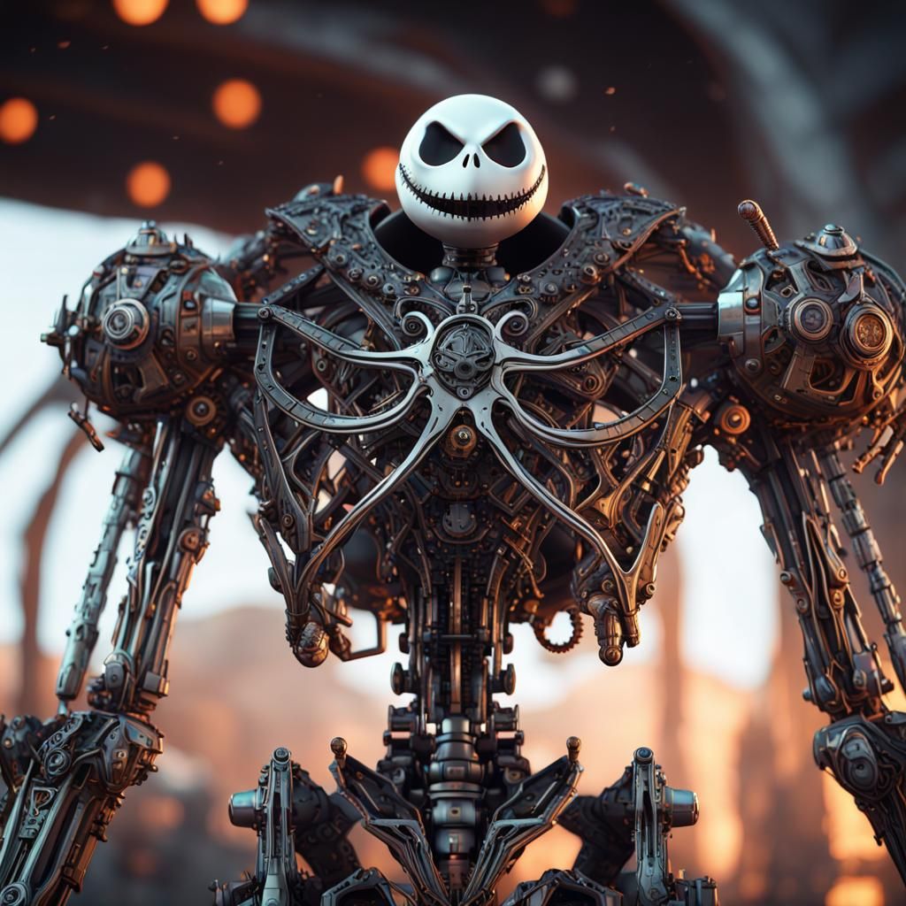 Futuristic Jack Skellington with Mech Details