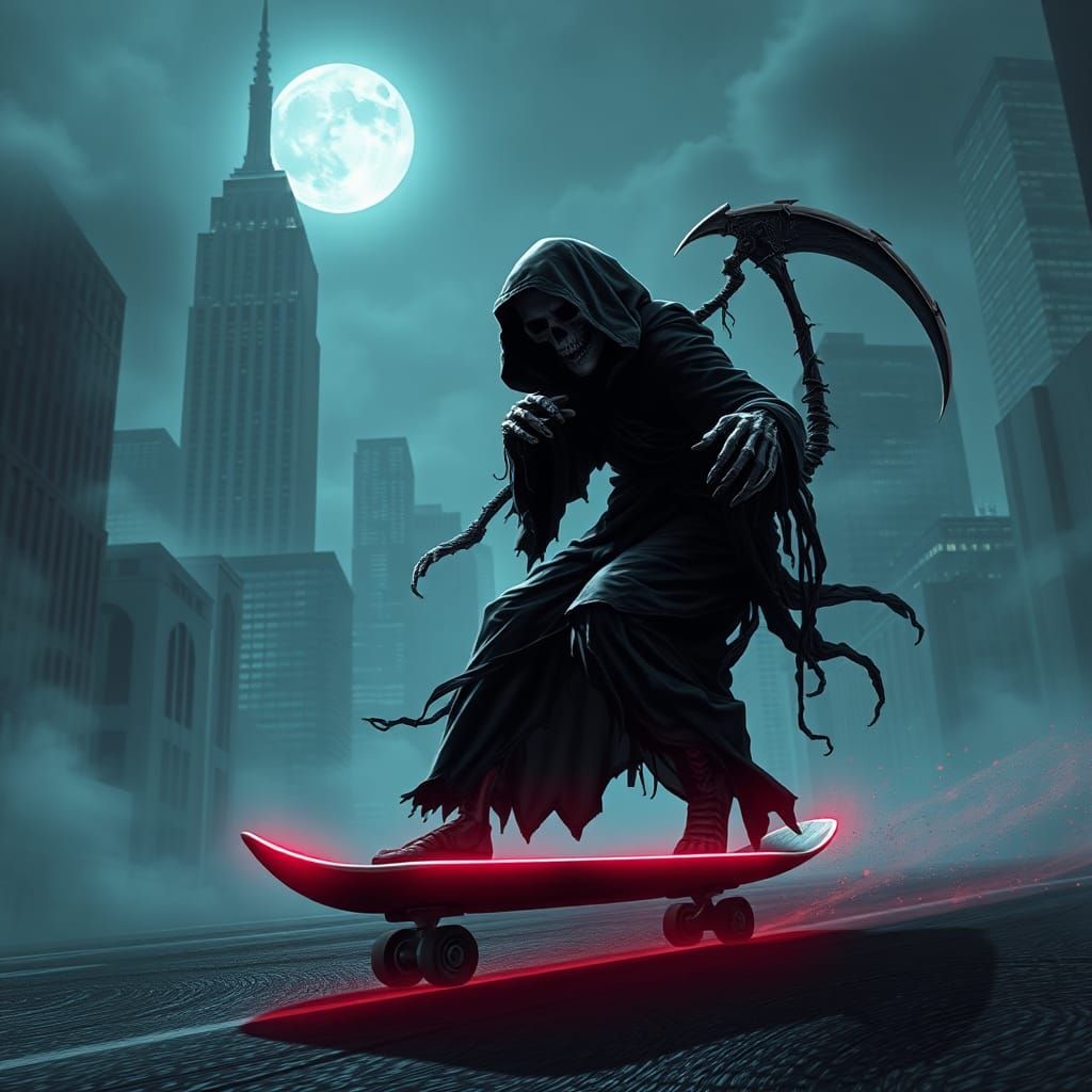 the grim reaper skateboarding