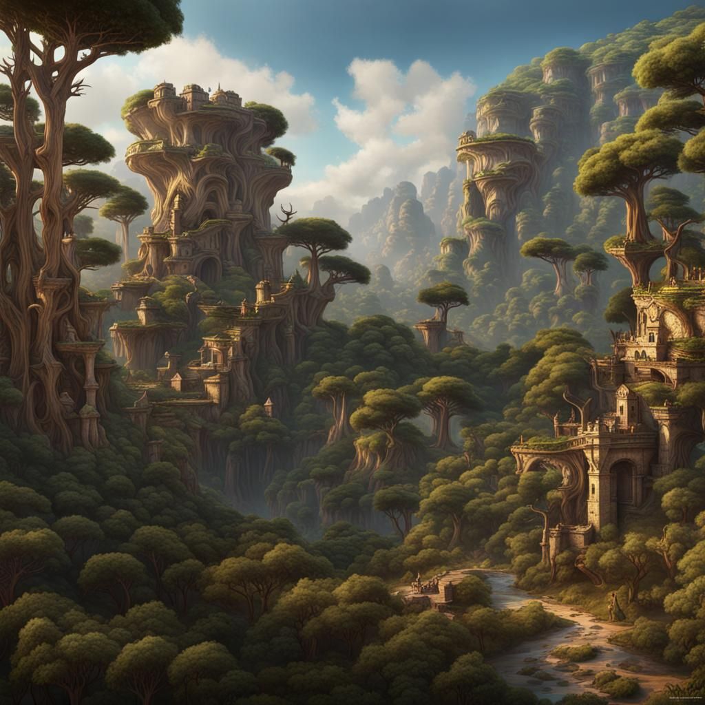 Humbaba in Cedar Forest: Detailed Matte Painting