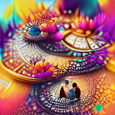 Intricate Floral Mandala Art: Symmetrical Design